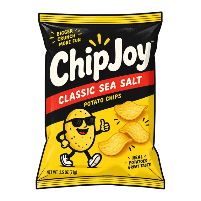 Illustrated chip bag